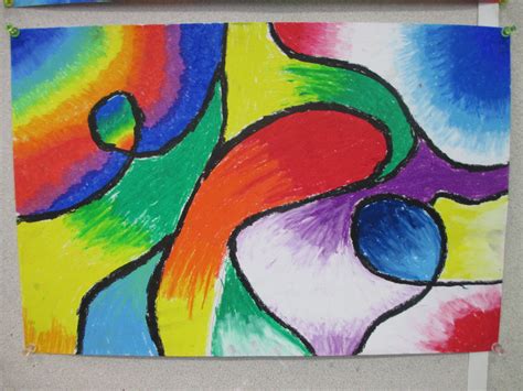 Oil Pastel Abstracts Art At Hillside Middle School