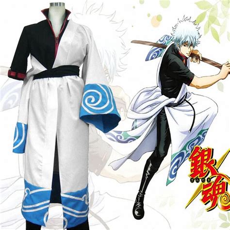 Hot Anime Gintama Sakata Gintoki Cosplay Costume Suit Costume Sets