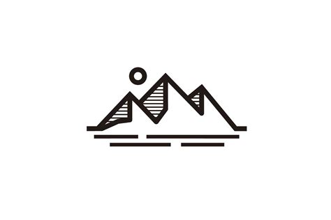 Minimalist Mountain Line Art Logo Design Graphic By Sore88 · Creative