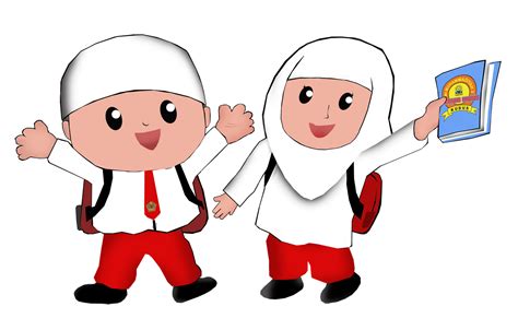 gambar kartun anak lucu muslim  muslimah