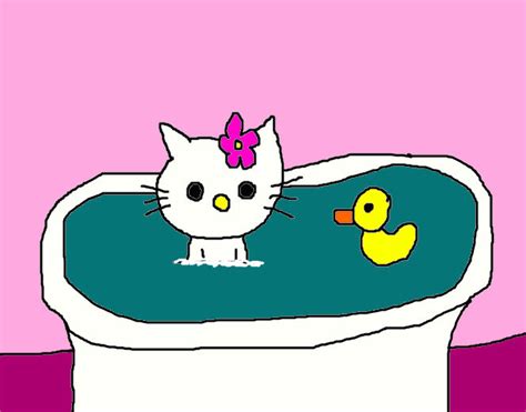 Hello Kitty Taking A Bath By Mjegameandcomicfan89 On Deviantart