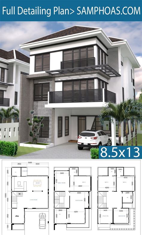 Beautiful 6 Bedroom House Plans 2 Story Modern 6 Bedrooms House Plan 8