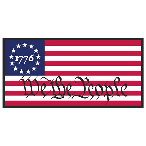1776 We The People Betsy Ross Flag Bumper Sticker Flag And Cross