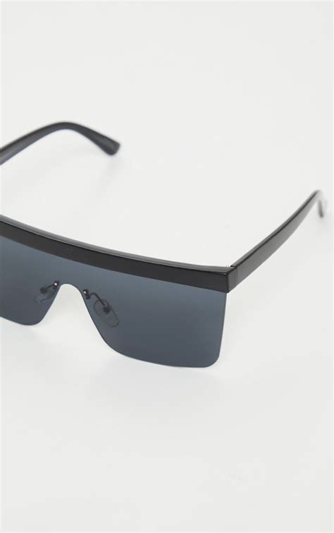 Black Chunky Frameless Sunglasses Prettylittlething Aus
