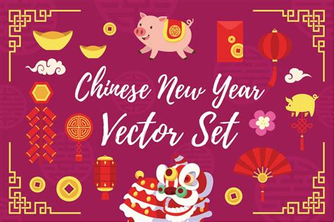 Chinese new year is not over. 2019 Chinese New Year Vector Set ~ Illustrations ...