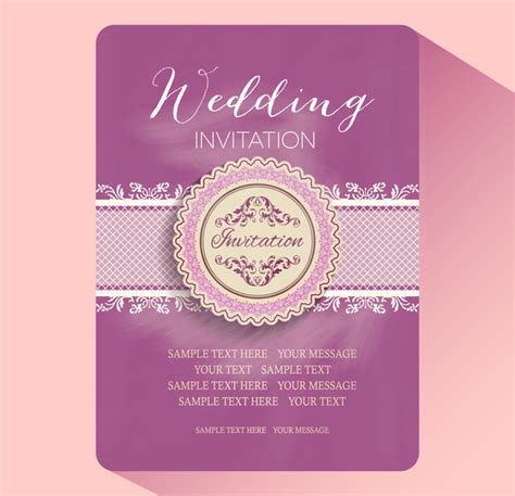 Wedding Invitation Card Templates Free Vector In Adobe Illustrator Ai