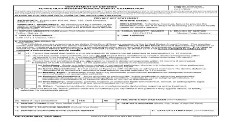 Dental Form Dd 2813 1