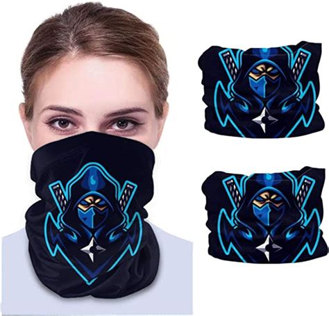 Menwomen Slouchy Face Scarf，blue Ninja Protection Neck Gaiter Bandanas