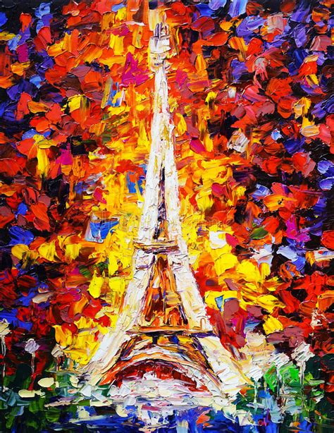 Oil Painting Tower Eiffel Paris Stock Illustration Illustration Of