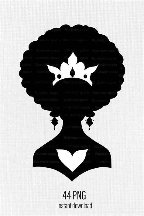 Black Queen Silhouette Clipart 44 Png Digital Download