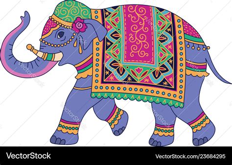 Blue Indian Elephant Royalty Free Vector Image