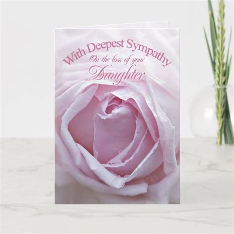 Sympathy For Loss Of Daughter A Pink Rose Card