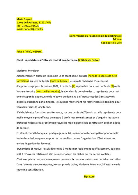 Lettre De Motivation Alternance Master Format Word