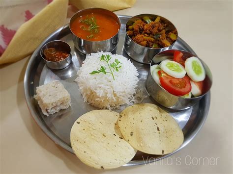 Mangalorean Vegetarian Thali Vanitas Corner