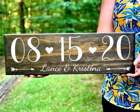 Wedding Date Sign Wedding Signs Wedding Wooden Sign Wood Etsy