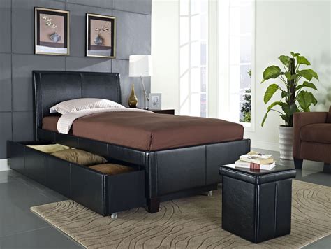 New York Black Full Upholstered Trundle Bed From Standard Furniture