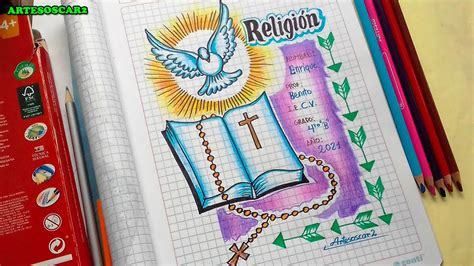Ideas Para Dibujar Caratulas Portada Para Cuaderno De Religion Youtube