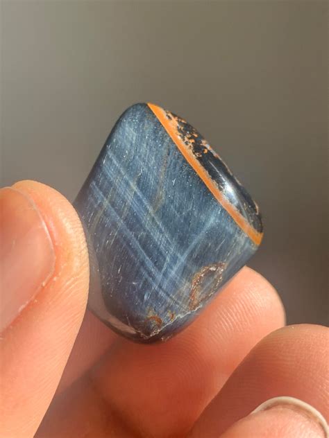Blue Tigers Eye Quartz Crystal Tumble Stone Wealth Stone Etsy