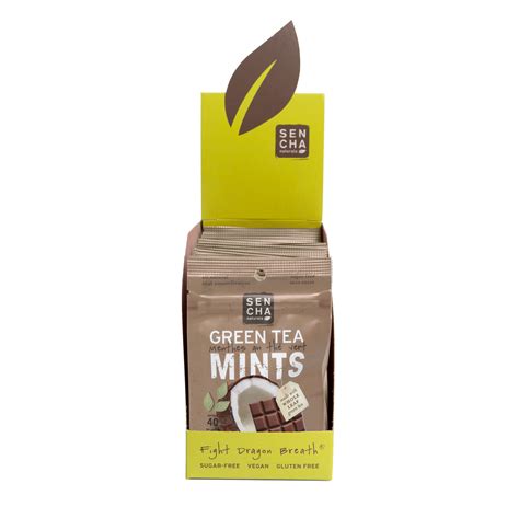 Cacao Coconut Green Tea Mints Box Of 12 Pocket Mints Sencha Naturals
