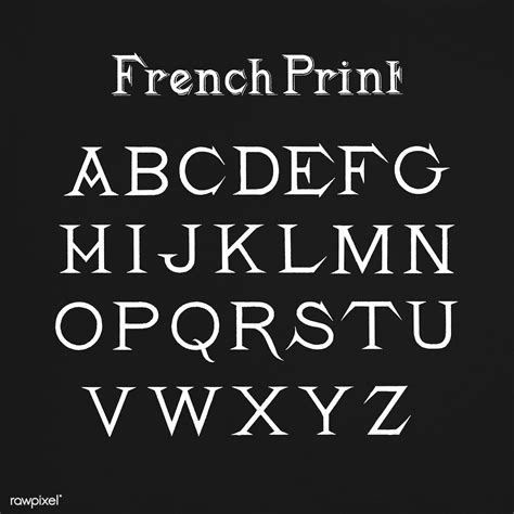 Download Premium Psd Image Of French Style Fonts From Draughtsmans
