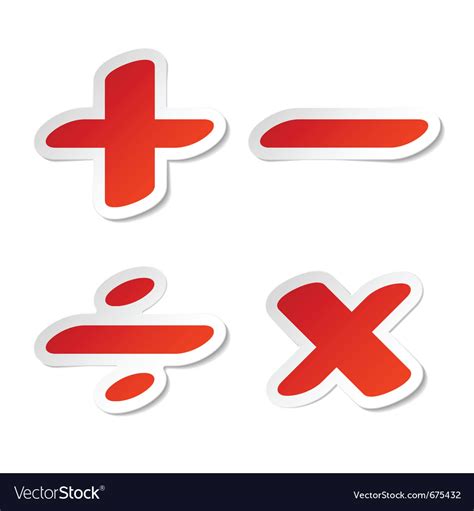Math Symbols Stickers Royalty Free Vector Image