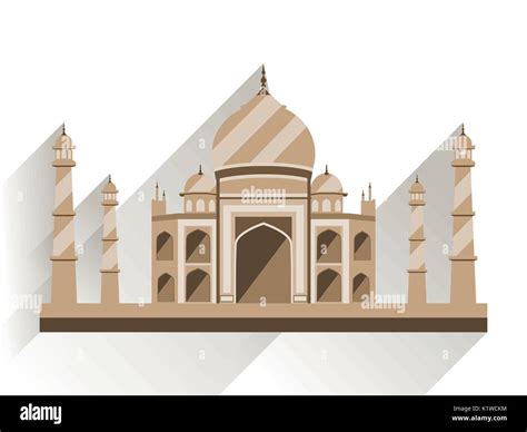 Taj Mahal Estilo Plano Con Larga Sombra Antiguo Palacio En India