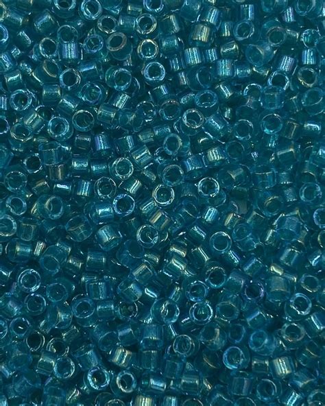 Size 110 Delica Fancy Lined Teal Green Capital City Beads