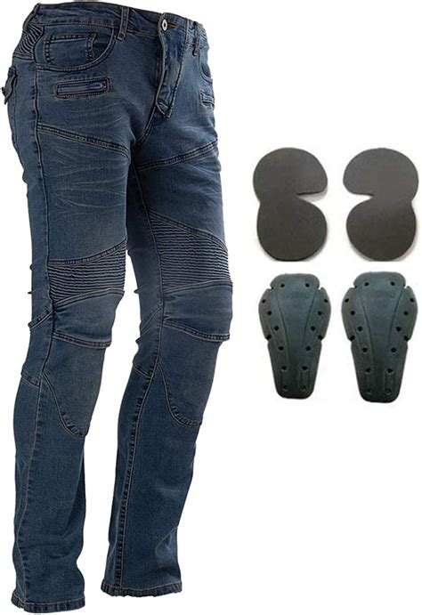 Motorcycle Riding Jeans Armor Racing Cycling Pants With 4 Knee Hip