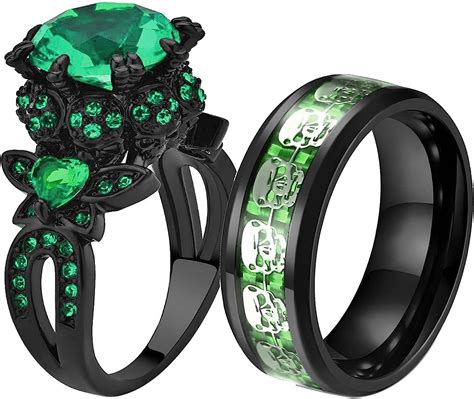buy ringskull skull rings his and hers rings couple rings skeleton rings aaa red cz womens