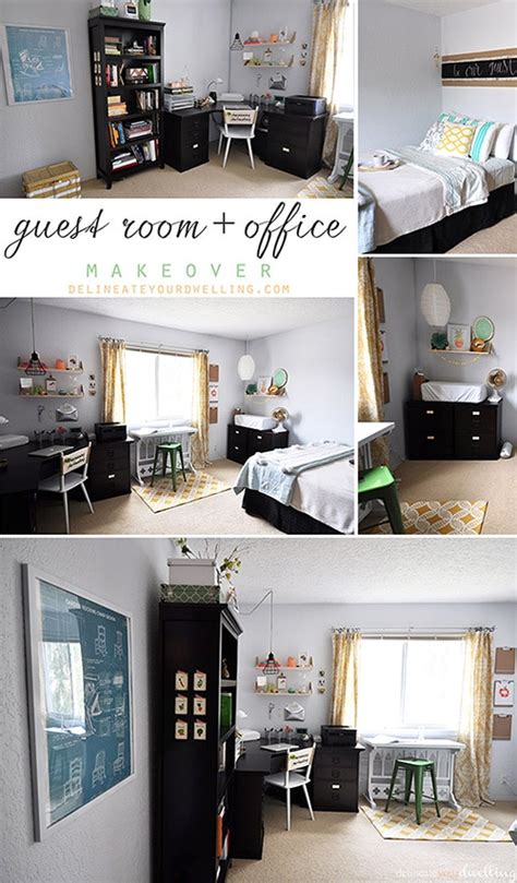 1 an office with a sleeper sofa. Guest Room + Office Makeover Reveal
