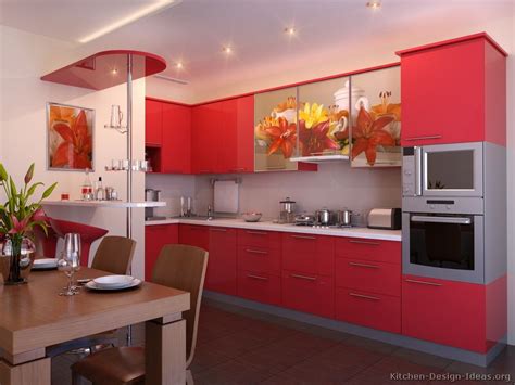 Pictures Of Kitchens Modern Red Kitchen Cabinets