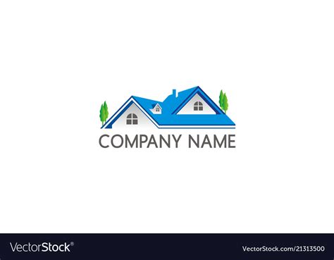 Home Roof Construction Company Logo Royalty Free Vector