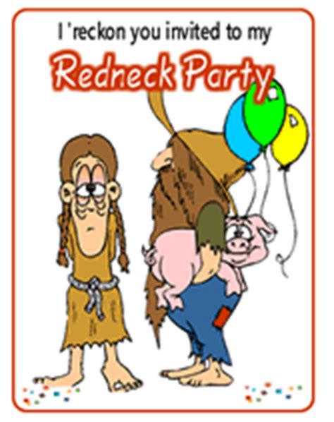 printable redneck theme party invitations