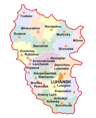 It borders two other ukrainian regions, kharkov and donetsk, but the border it shares with russia is longer than the one it shares with the rest of ukraine. Luhansk region