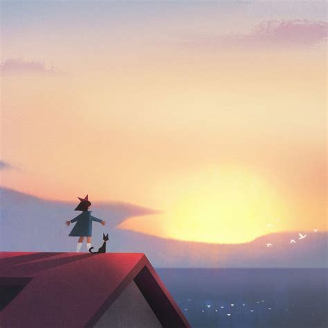 Rooftop Sunset Anime Wallpapers Wallpaper Cave
