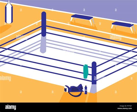 Boxing Ring Scene Icon Vector Illustration Design Stock Vector Image