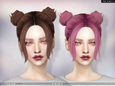 Sims 4 — Emiko Hair 139 By Tsminhsims — New Meshes 20 Colors Hq