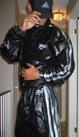 guys in sauna suits sauna suit mens leather clothing coverall men