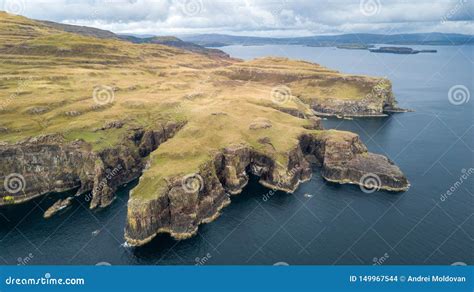 Aerial View Of The Spectacular Coastlines In Scotland Stock Photo