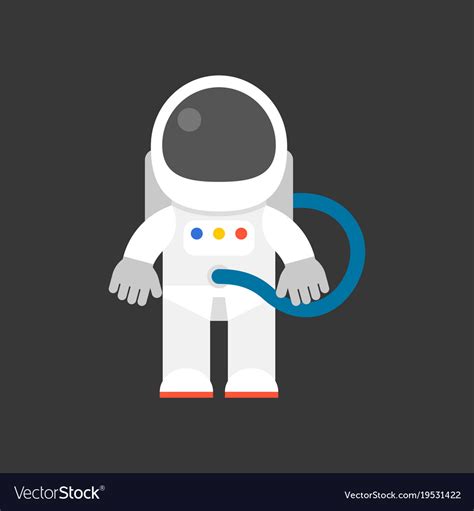 Cute Character Of Astronaut Flat Design Icon Vector Image