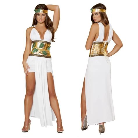 White Egyptian Princess Dress Halloween Cosplay Costume Party Adult Cosplay Greek Goddess