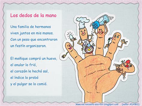 Me Encanta Escribir En Español Los Dedos De La Mano