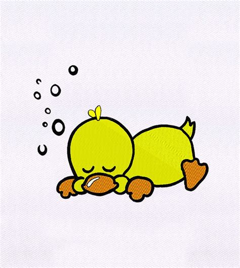 Sleeping Snoring Duck Embroidery Design Bird Embroidery Etsy