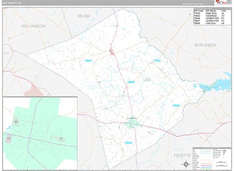 Lee County Tx Wall Map Premium Style By Marketmaps Mapsales