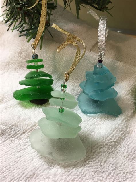 Sea Glass Christmas Ornaments Crafts Christmas Day