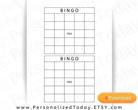 A free web based bingo card generator used by hundreds of people every day! Free Printable Blank Bingo Cards 2 Per Page | Printable Bingo Cards