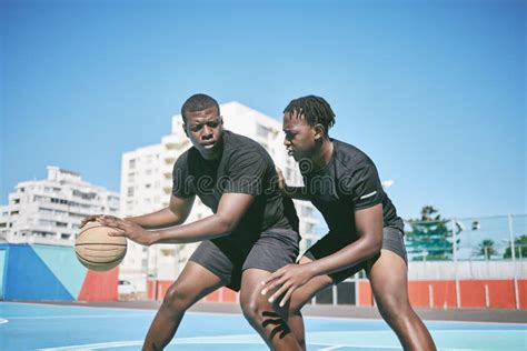Basketball Fitness And Active Sports Game Played By Young African Men