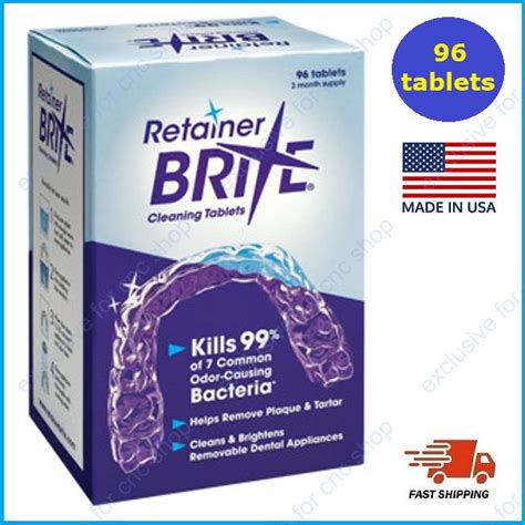 Exp 2026 Retainer Brite Cleaning Tablets 96 Tablets 3 Months Supply
