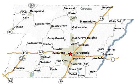 Cemetery Map ~ Greene County Arkansas