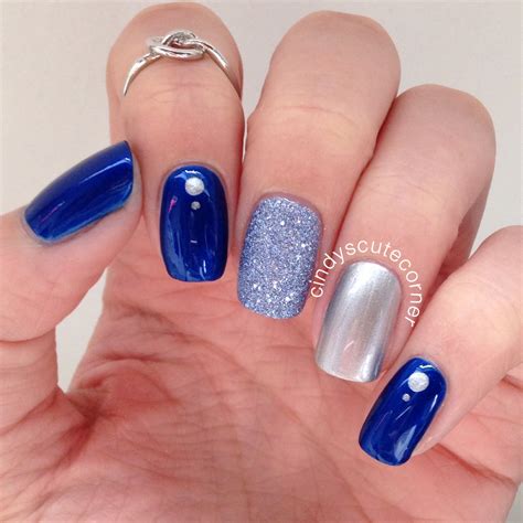 Blue And Silver Nails Cindy S Cute Corner